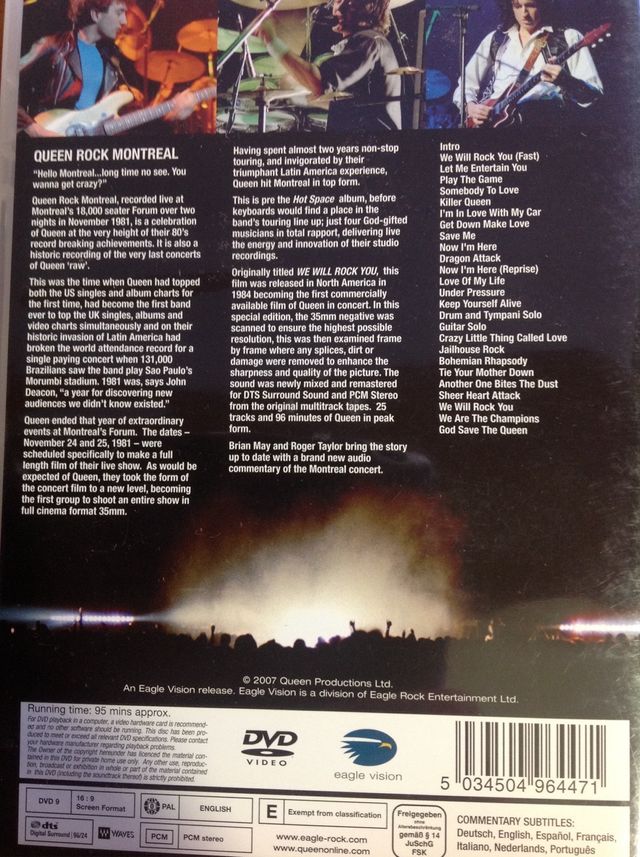 DVD QUEEN Rock Montreal (2007)