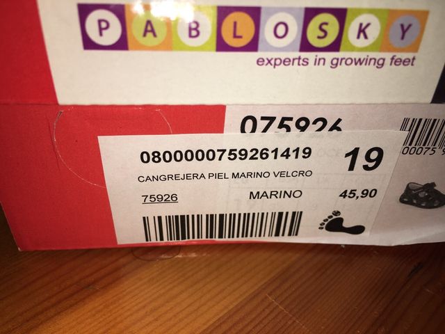 Cangrejera pablosky talla 19