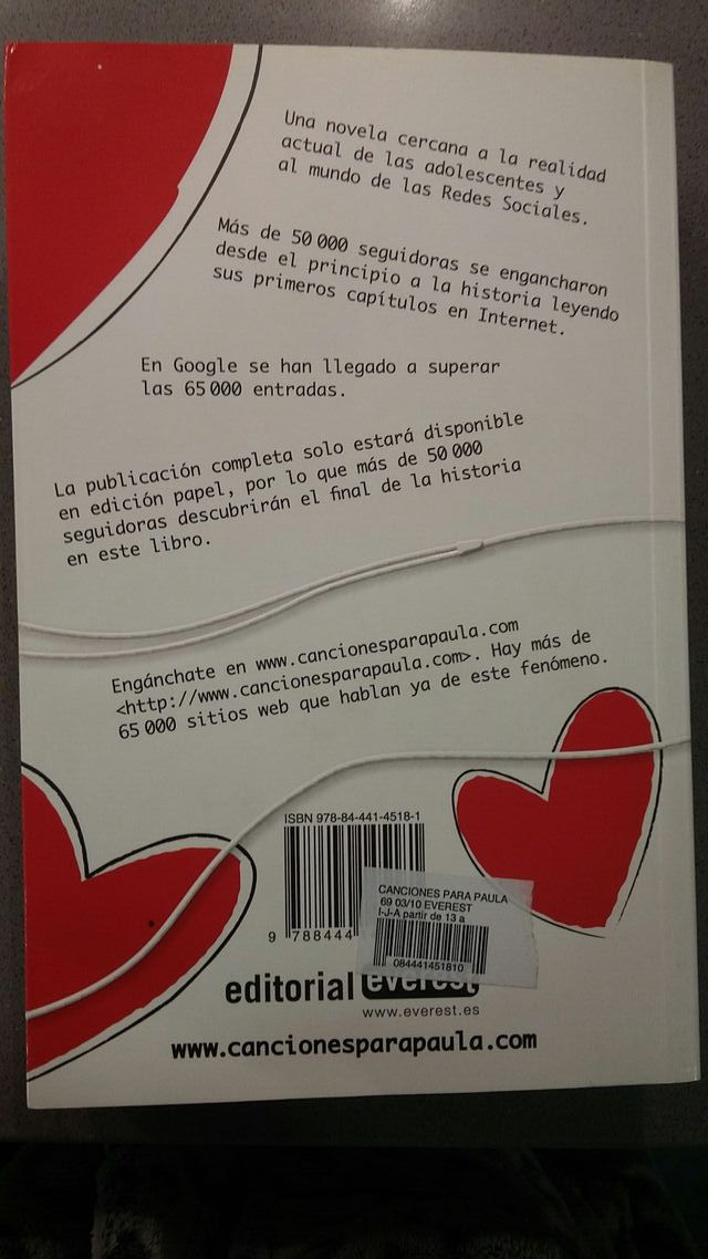 Libro canciones para Paula