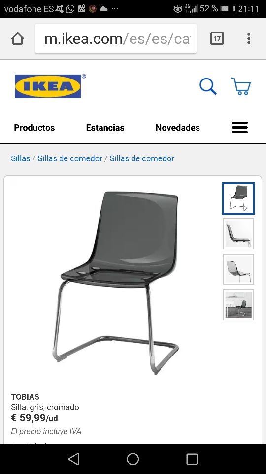 Sillas cocina IKEA modelo Tobias de segunda mano por 35 € en Alcalá ... Sillas cocina IKEA modelo Tobias de segunda mano por 35 € en Alcalá ...