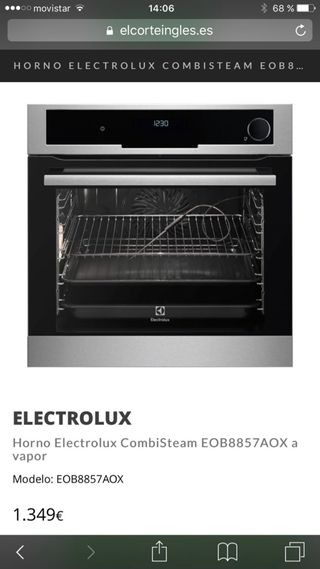 Electrolux EOB6631TOX - Horno Vapor 60Cm 9 Funciones Clase A+ Inox -  Lacasadelelectrodomestico.com