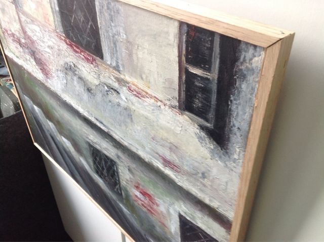 Cuadro. Oleo original. Escaleras 62x47cm