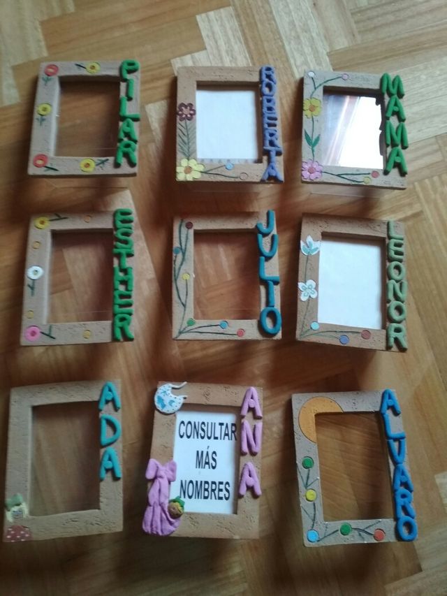 Marco cerámica realizado a mano con nombre