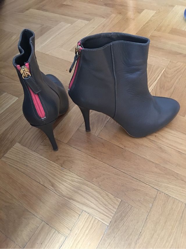 Botin gris piel  nº 39