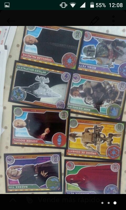 Juego de cartas Star  Wars coleccionable