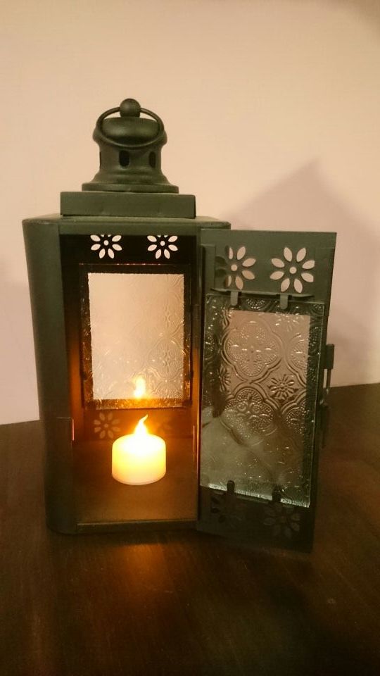 Farolillo de metal y cristal