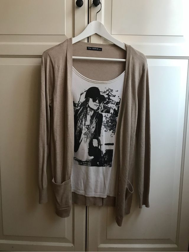 Chaqueta de punto marrón