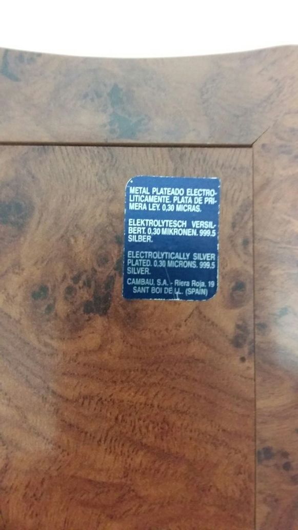 Marco con baño de plata 1ª ley. Tamaño 20x25 cm