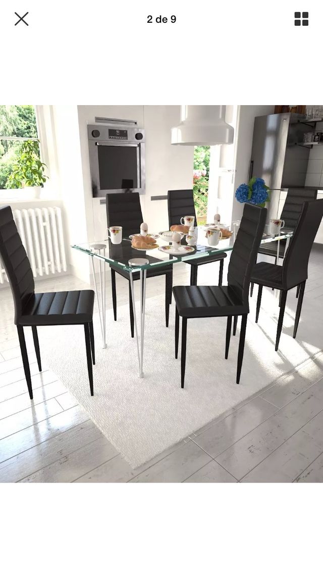 Mesa cristal comedor 6 sillas de segunda mano por 255 € en Lleida en ... Mesa cristal comedor 6 sillas de segunda mano por 255 € en Lleida en ...