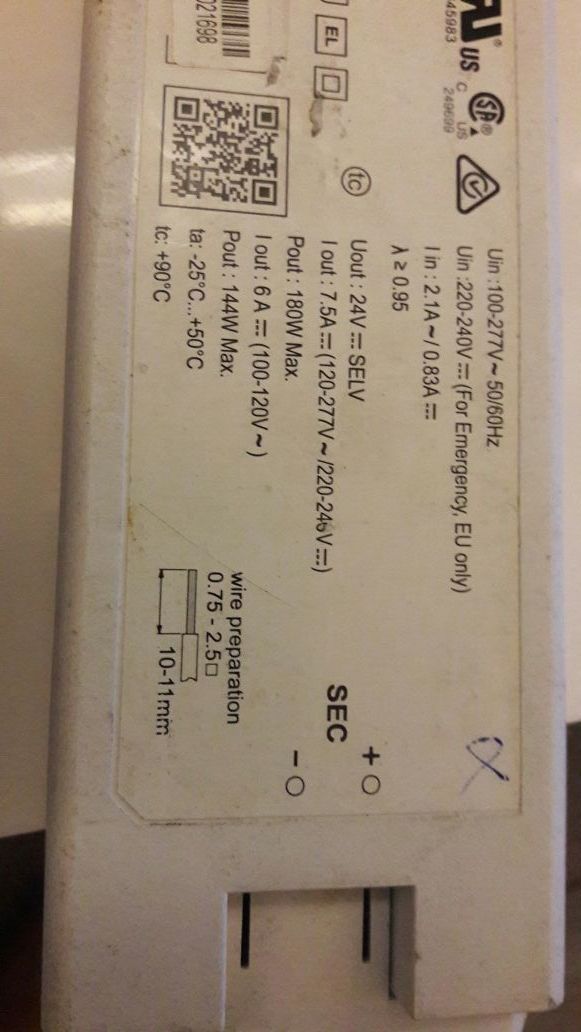 transformador tridonic lcu180w 24vsr top