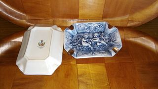 Cenicero De Cerámica Para Puros Y Cigarros - Acabado Dorado Elegante, 12.3x6.5x2.5 Cm, Base Antideslizante - Ideal Para Hogar, Oficina O Coche