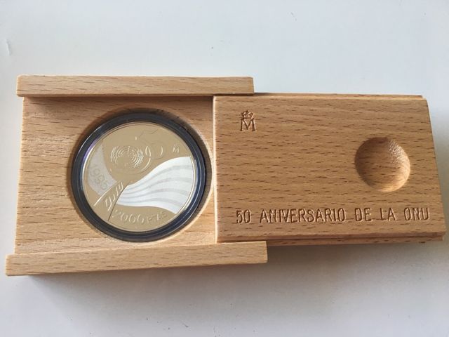 Moneda de plata 50 aniv ONU