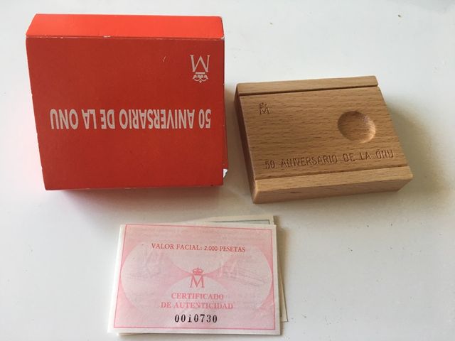 Moneda de plata 50 aniv ONU