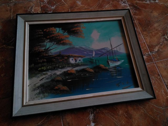 Dos cuadros pintados a mano