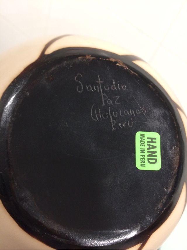 Jarrón artesanal de Perú