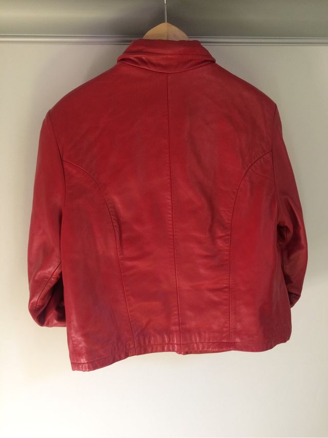 CAZADORA PIEL AUTENTICA ROJA