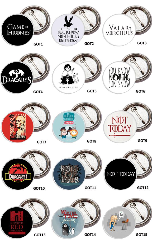 Chapas 38/59mm Juego de Tronos. Game of Thones.