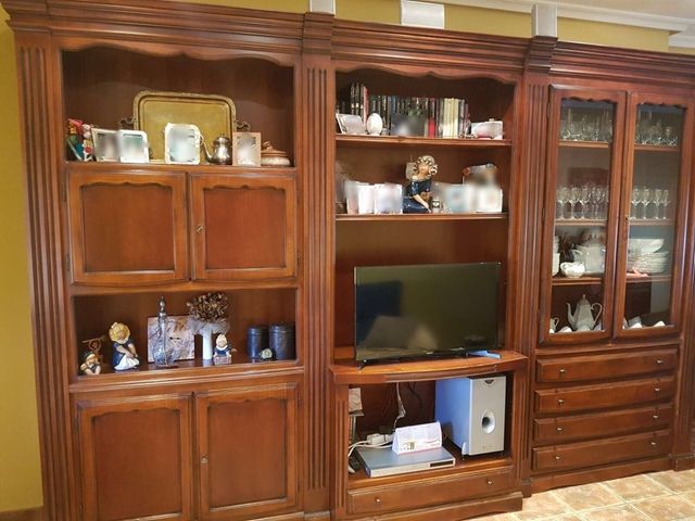 Mueble salón madera color cerezo