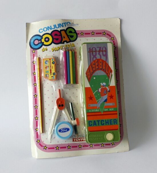 Antiguo juguete Conjunto cosas de papelería. Marca