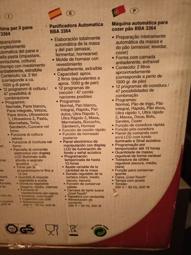 Maquina para hacer pan