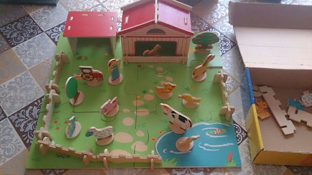 puzzle granja de animales! de madera