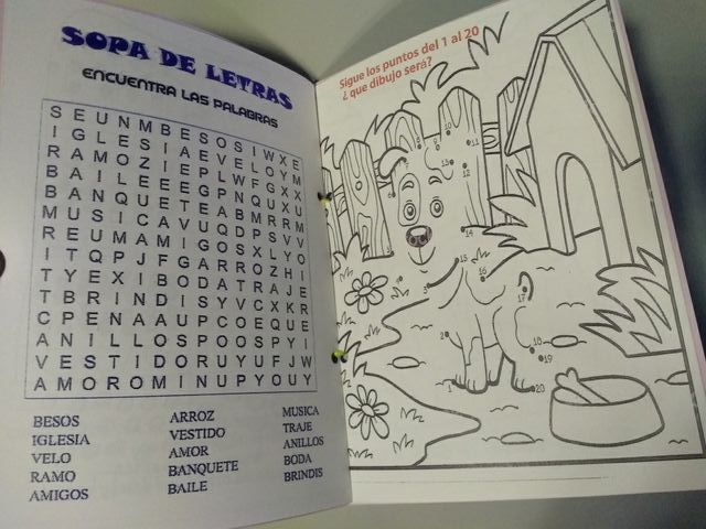 Librillos actividades para niños boda