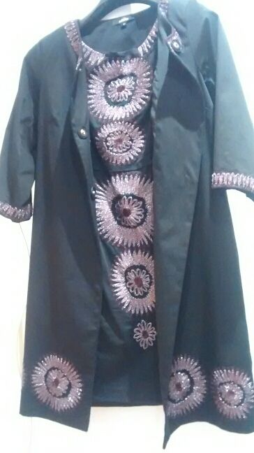 vestido y abrigo de fiesta