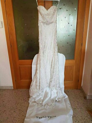 vestido de novia rosa clara de segunda mano en zaragoza en wallapop