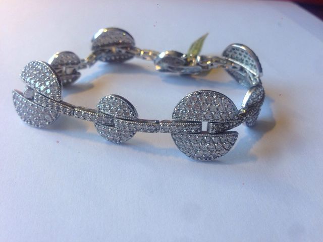 Pulsera plata y zirconitas