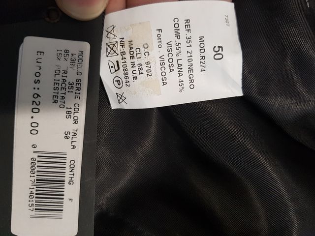 Traje levita 3 piezas 60€ (LIQUIDACIÓN STOCK)