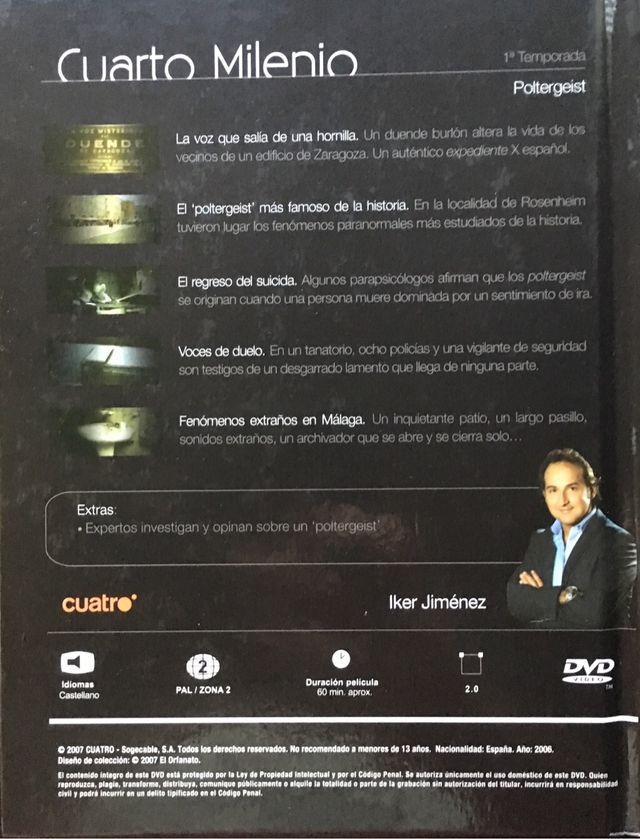 DVD Cuarto Milenio 3. Iker Jiménez de segunda mano por 25 € en ... DVD Cuarto Milenio 3. Iker Jiménez de segunda mano por 25 € en ...