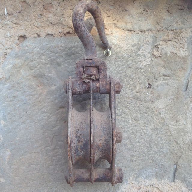 Polea Roldana Garrucha Doble Antigua Brocante