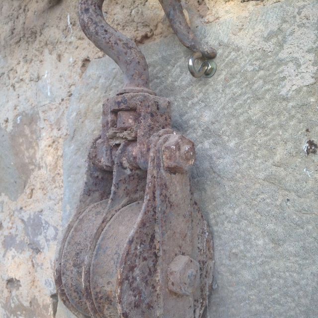 Polea Roldana Garrucha Doble Antigua Brocante