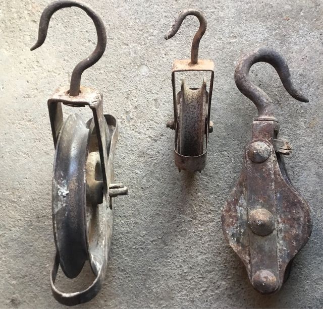 Polea Roldana Garrucha Doble Antigua Brocante