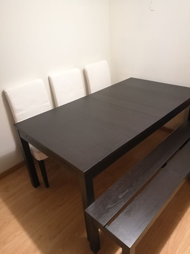 Mesa comedor Ikea + 3 sillas+ banco de segunda mano por 90 € en ... Mesa comedor Ikea + 3 sillas+ banco de segunda mano por 90 € en ...