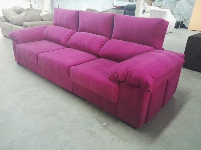 Sofá 260 cm Extraible, Reclinable, Tela para Gatos