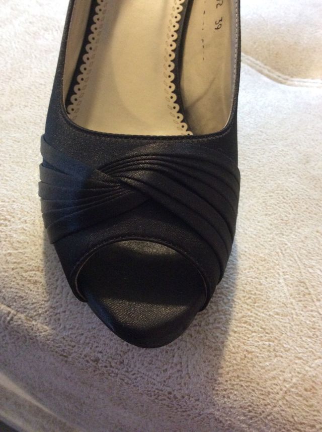 Zapatos de tela de raso negros n. 39