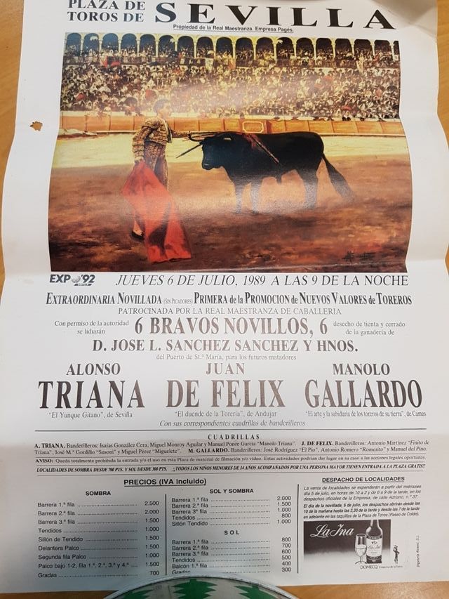 CARTEL DE TORO DEL 1989 