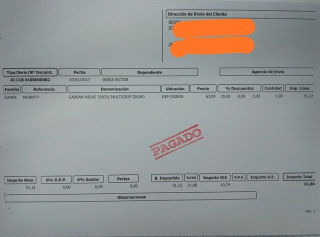 Cadenas nieve textil Sumex Mgrip