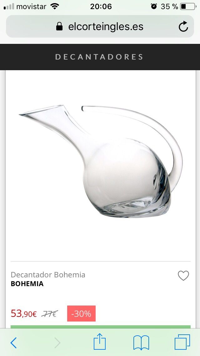 Decantador y copas vino