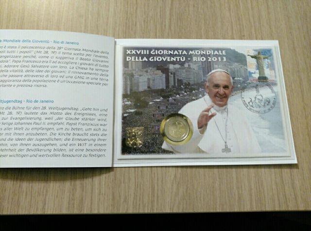 Moneda y sello 2€ Vaticano