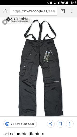 Pantalon Columbia Titanium esqui snow talla L de segunda mano en Madrid en  WALLAPOP