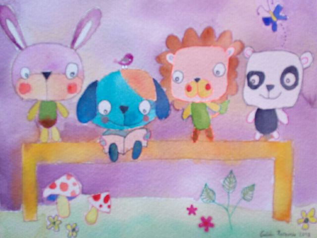 Acuarela infantil original