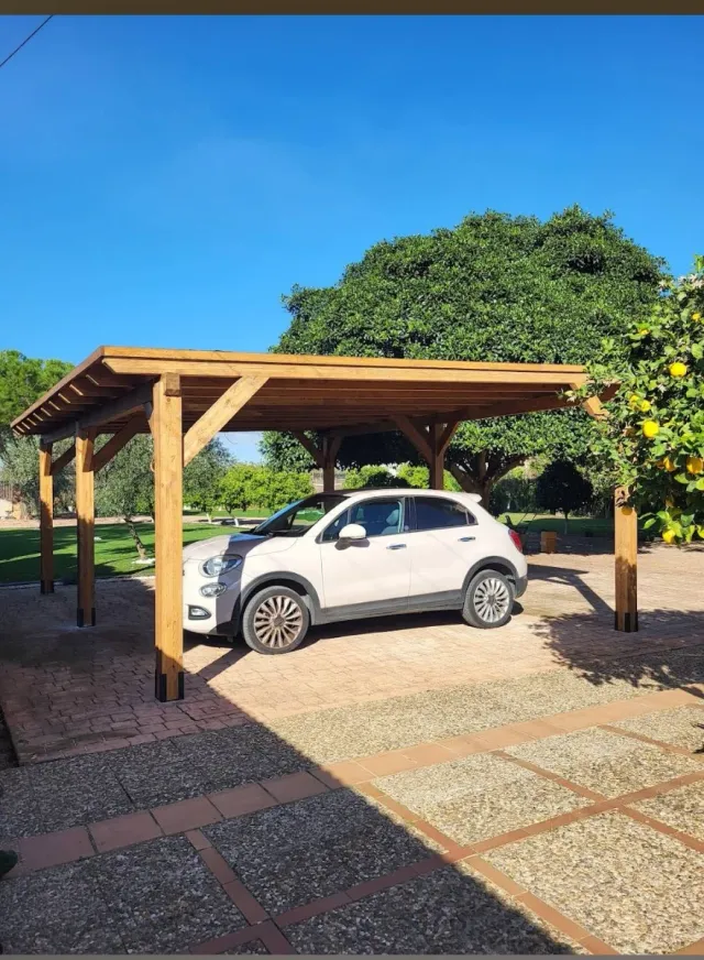 garaje de madera para coche