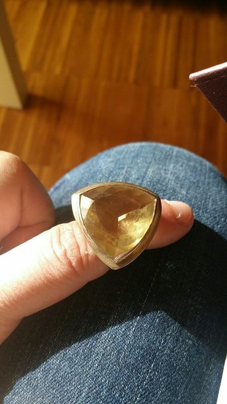 Anillo de plata con piedra Autentica Citrino