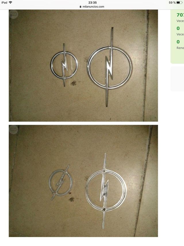 opel gt,manta,etc anagramas insignias,o en