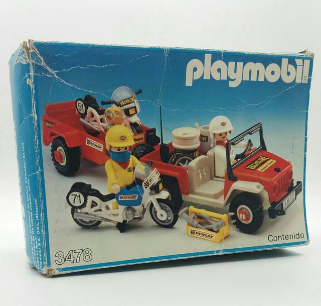 PLAYMOBIL jeep con remolque y motos Ref 3478 de segunda mano en Valls