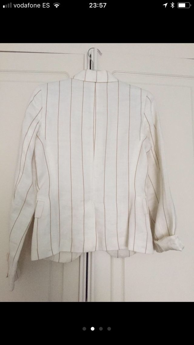 Blazer blanca raya diplomática, chica t/S Zara