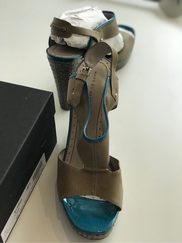 Sandalias Marc Jacobs cuña piel 38.5