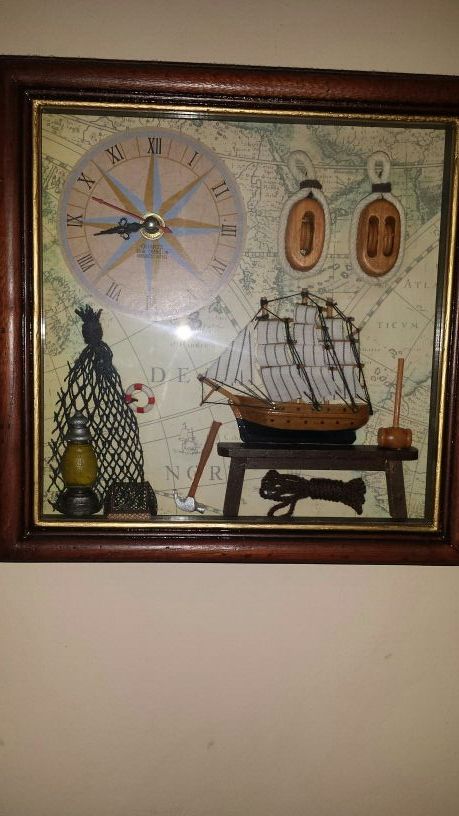 Cuadro con reloj marinero